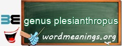 WordMeaning blackboard for genus plesianthropus